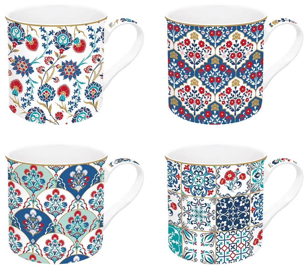 Porcelán bögre szett 4 db-os Iznik Coffee Mania