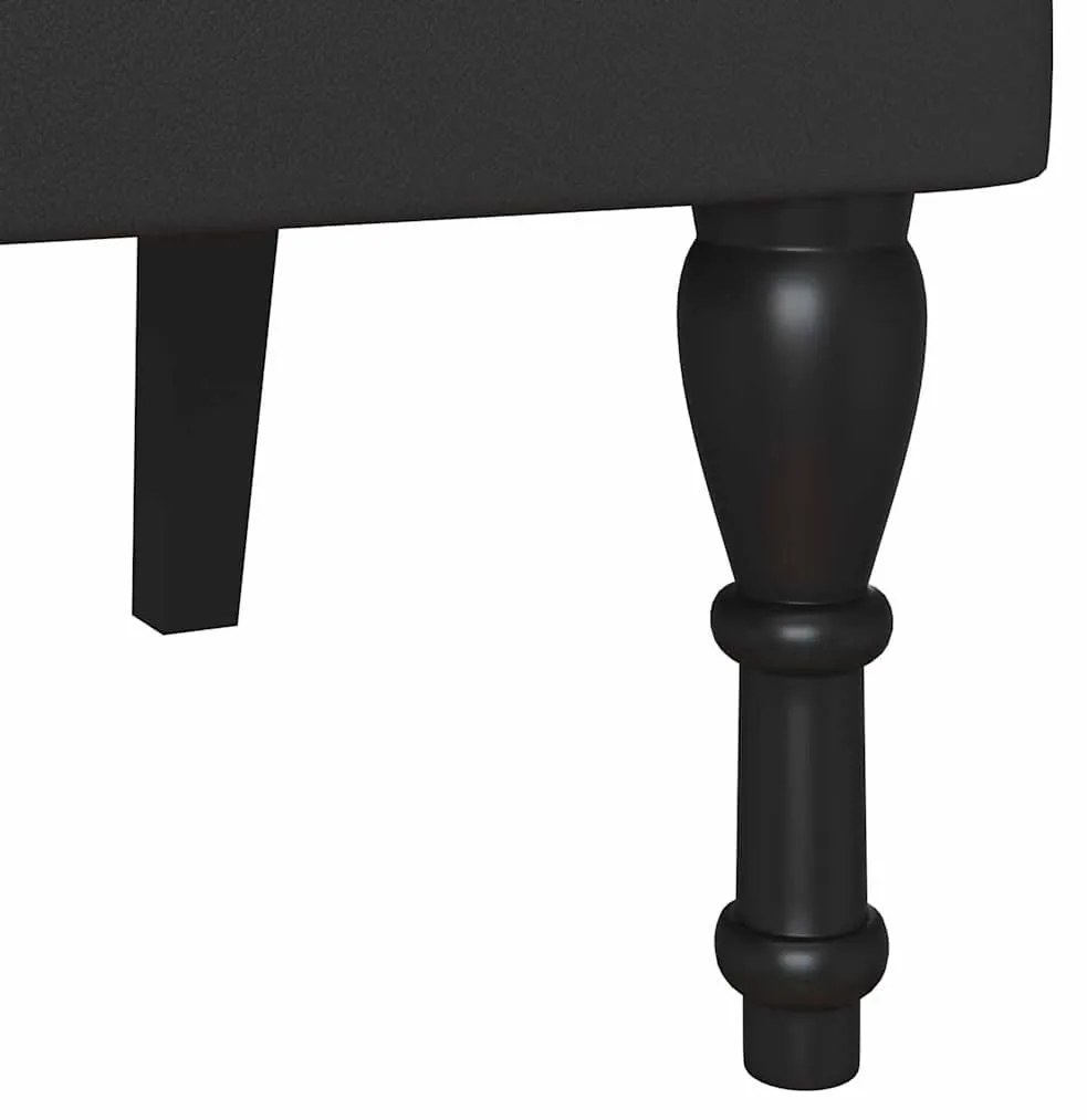 vidaXL Chesterfield Pad Fekete 119.5 x 64.5 x 75 cm Műbőr