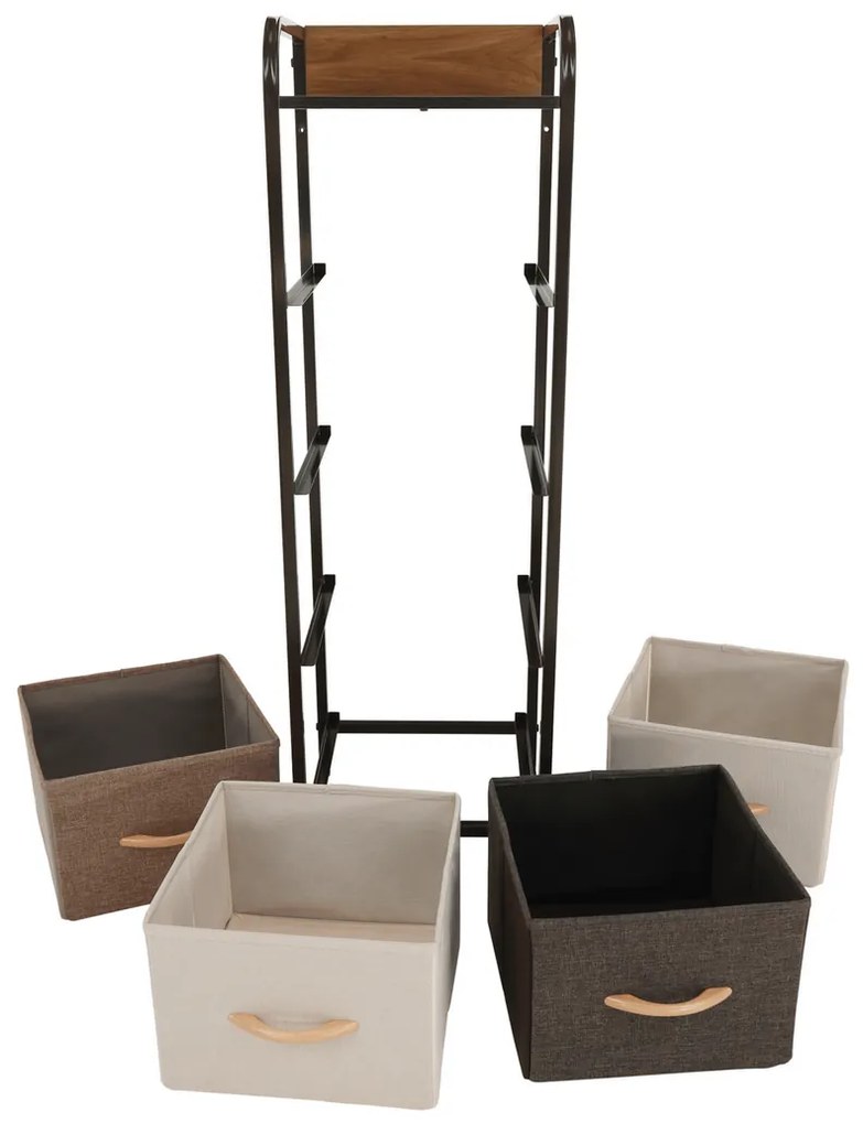 HAZEL TYP 1 szekrény szövet fiókokkal, barna, L