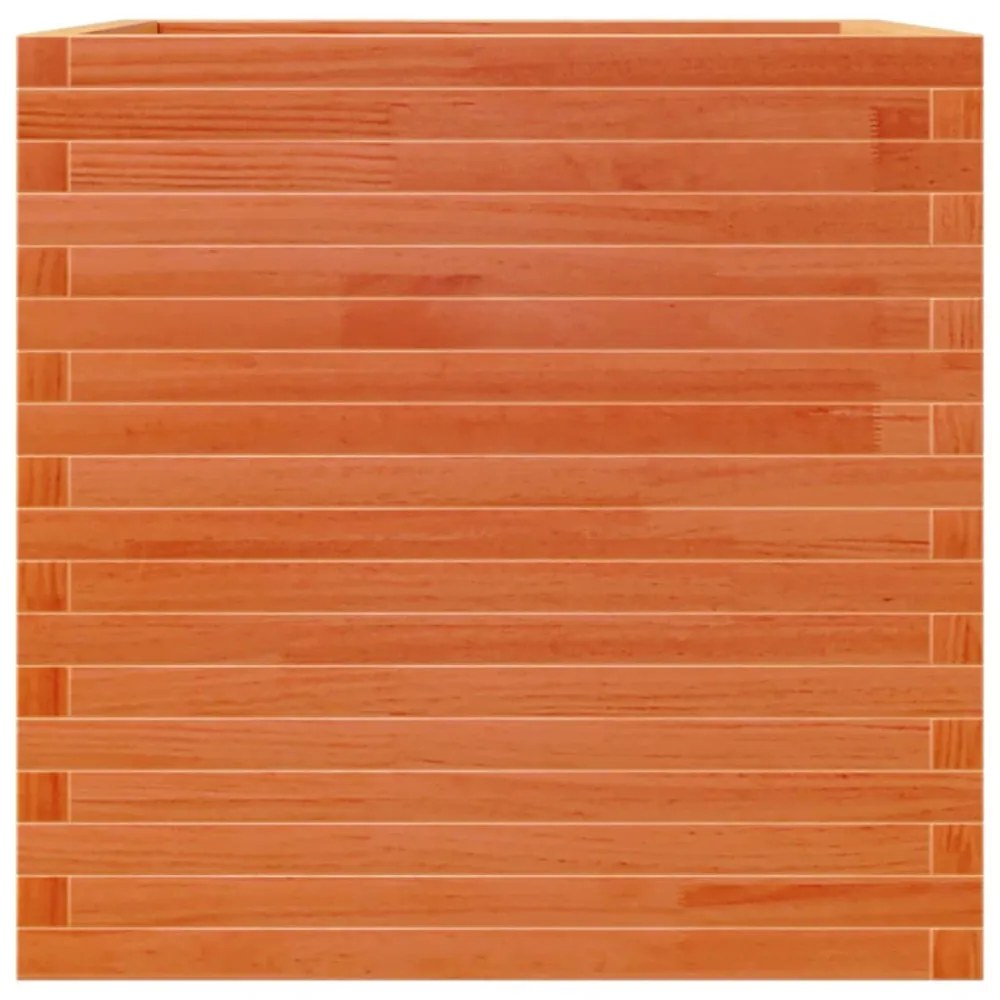 viaszbarna tömör fenyőfa kerti virágláda 70 x 70 x 68,5 cm