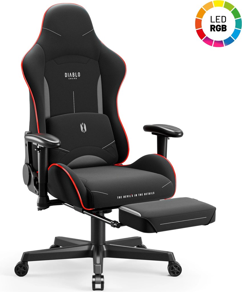 Gamer szék LED RGB fekete: Diablo X-Starter