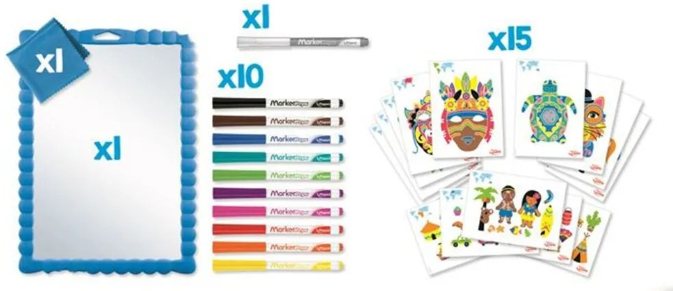 Kreatív készségfejlesztő tábla, átlátszó, törölhető, MAPED CREATIV, Artist Board, kalandos világ (IMAC907101)