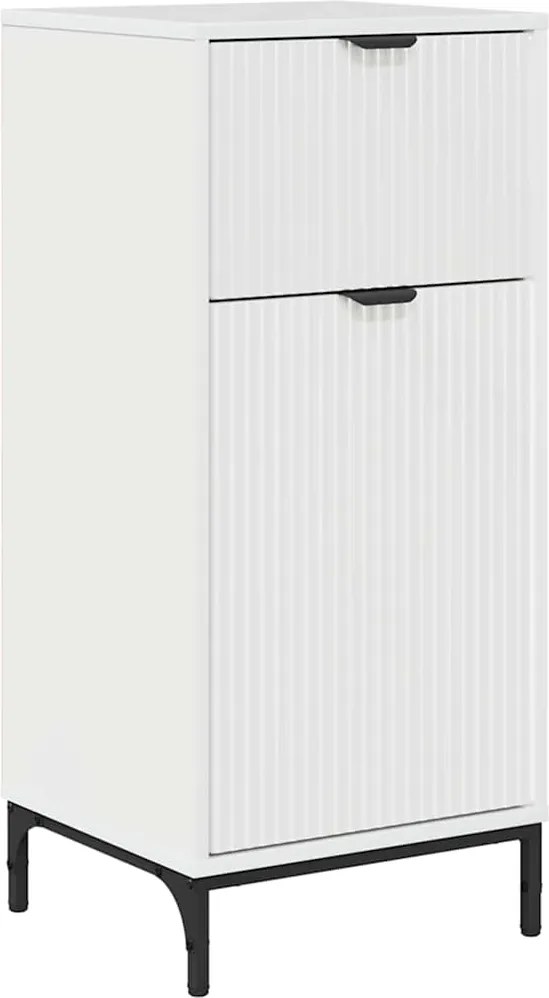 vidaXL Fürdőszoba Székény fiókkal Magas Fényű Fehér 39,5 x 36 x 88 cm