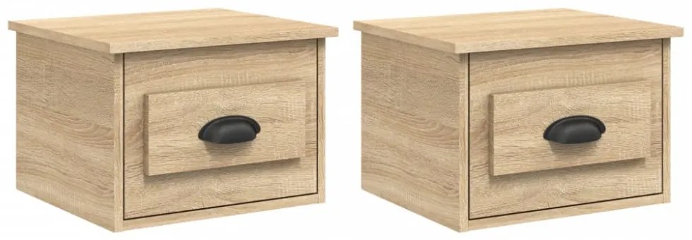 2 db sonoma tölgy falra szerelhető éjjeliszekrény 41,5x36x28 cm
