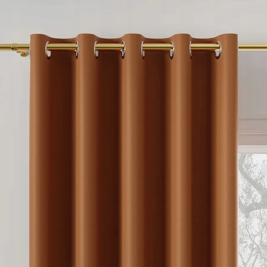 Blackout Szövet Függöny Anyag Dona 280cm sötét narancssárga