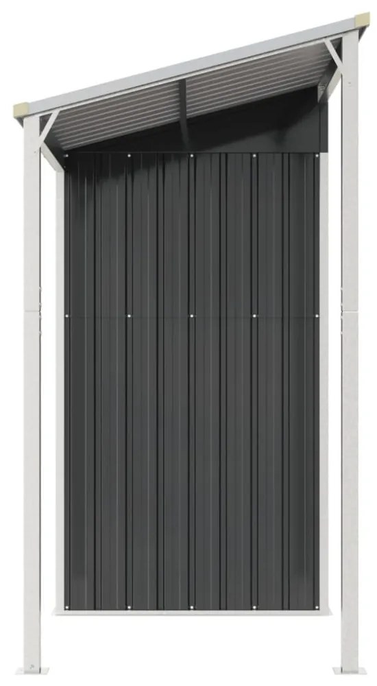 vidaXL antracitszürke fészer meghosszabbított tetővel 277x107x181 cm