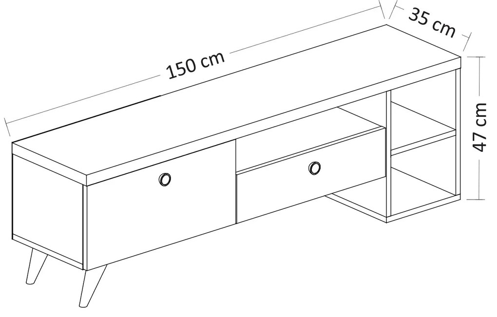 TV asztal/szekrény Paria (fekete). 1067149