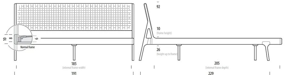 Fekete-natúr színű tölgyfa franciaágy 140x200 cm Fawn – Gazzda