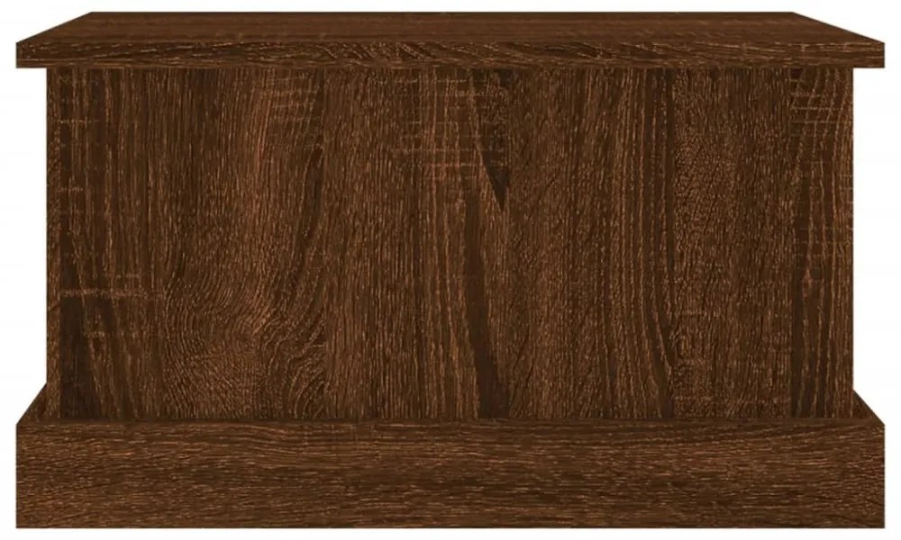 barna tölgy színű szerelt fa tárolóláda 50x30x28 cm