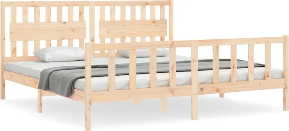 vidaXL tömör fenyőfa ágy matrac nélkül 200 x 200 cm