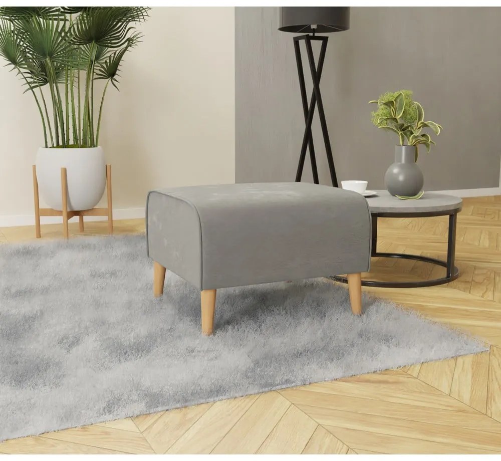 Világosszürke bársony lábtartó Carole – Ropez