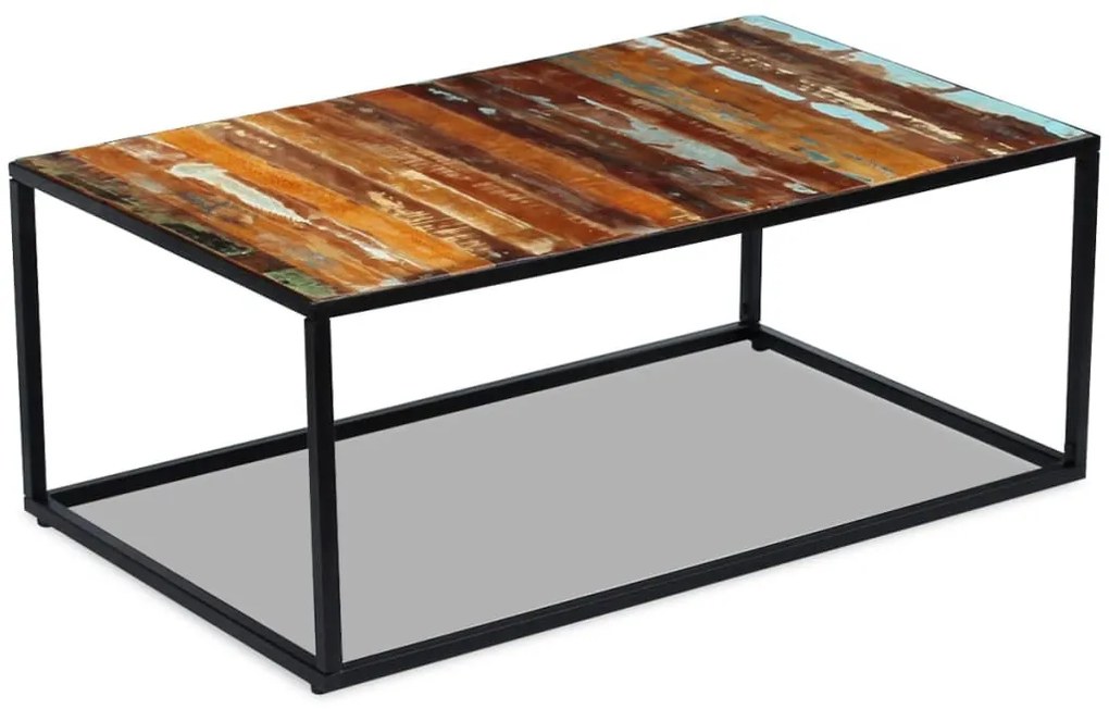 Tömör újrahasznosított fa dohányzóasztal 100 x 60 x 40 cm