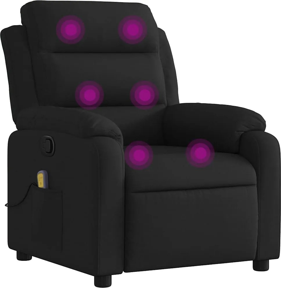 vidaXL fekete szövet dönthető masszázsfotel