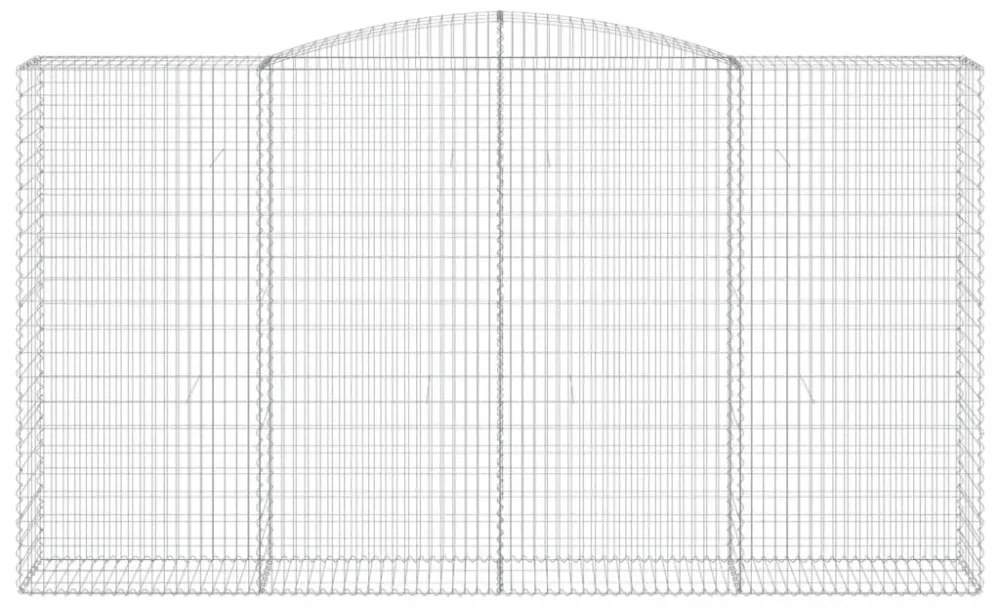 7 db íves horganyzott vas gabion kosár 400x50x220/240 cm