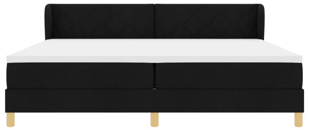 Boxspring Ágy Matracokkal - Fekete, 200x200 cm, Szövet