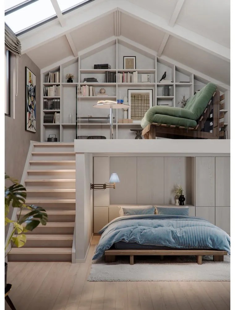 Világosbarna kinyitható kanapé 140 cm Roots – Karup Design