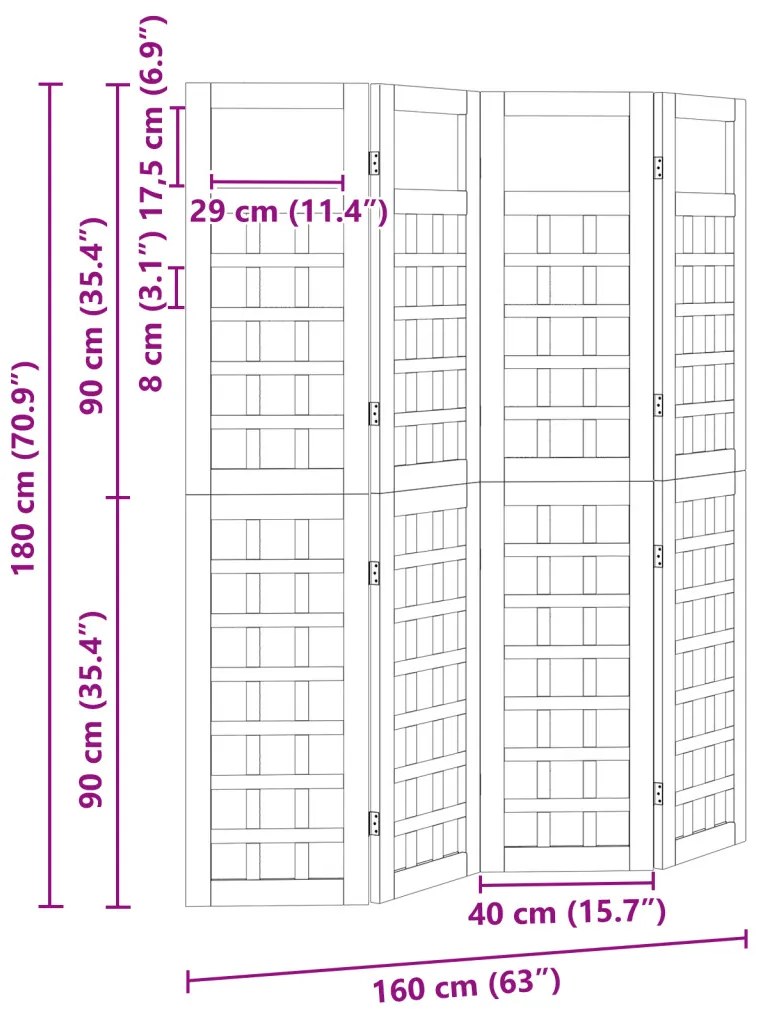 Külső Képernyő – 4 Panel, Kezelt Fenyőfa