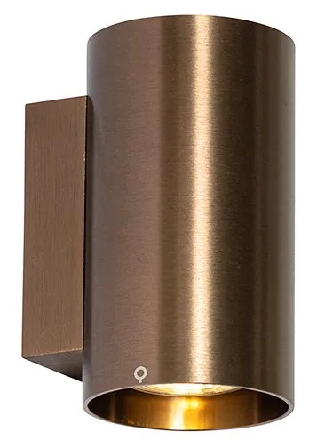 Okos fali lámpa sötét bronz kerek 2-lámpás 2 Wifi GU10 111mm-es izzóval - Sandy