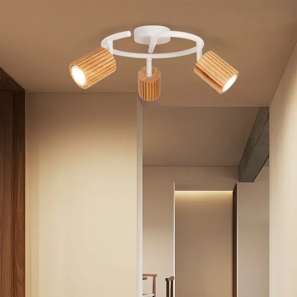 Brilagi - MODERN WOOD mennyezeti spotlámpa 3xGU10/8W/230V fa/fehér