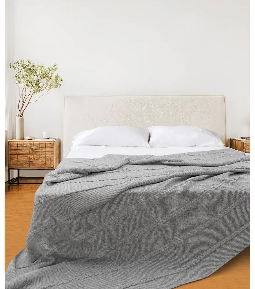 Szürke ágytakaró 200x220 cm Trenza – Oyo Concept