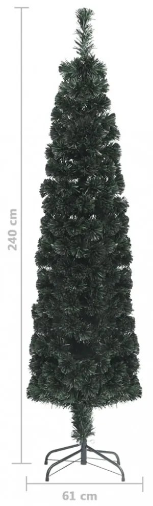 száloptikás vékony műkarácsonyfa talppal 240 cm