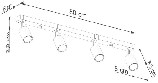 Sollux SL.1346 - Spotlámpa FAGER 4xGU10/10W/230V fekete