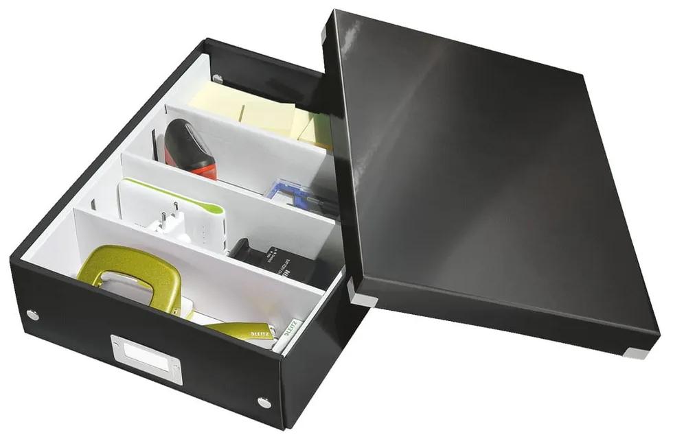 Office fekete rendszerező doboz, hossz 37 cm - Leitz