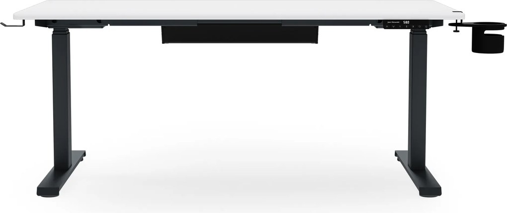 Elektromos íróasztal magasságállítással ergonomikus antracit-fehér, 1400x700 mm: ARIA