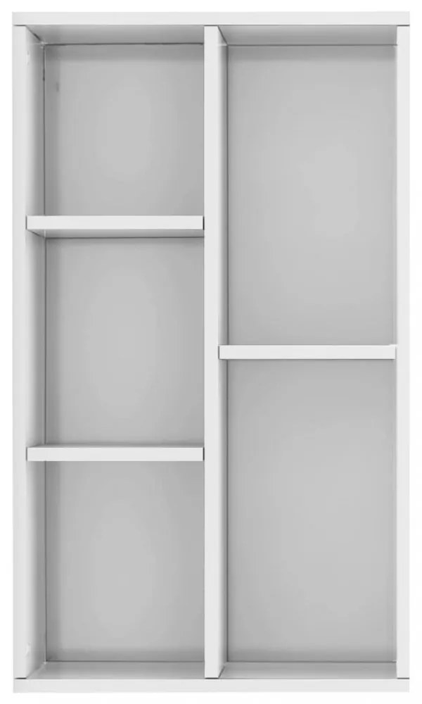 magasfényű fehér szerelt fa könyv-/tálalószekrény 50x25x80 cm