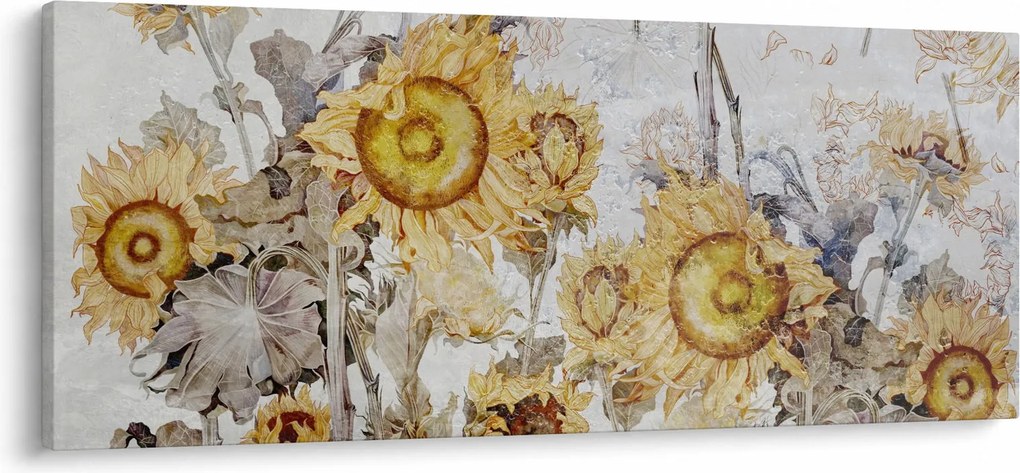 Kép - Napraforgó a falban (120x50 cm)