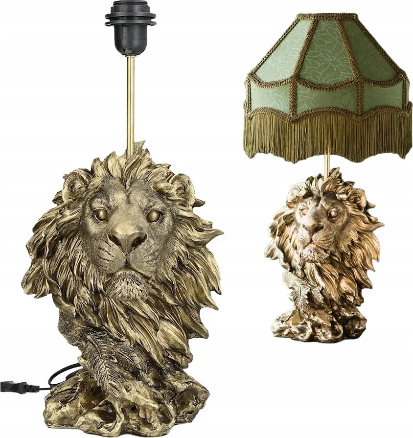 Asztali Lámpa Éjszakai Oroszlán Arany 47cm E27 Glamour Otthoni Nappaliba