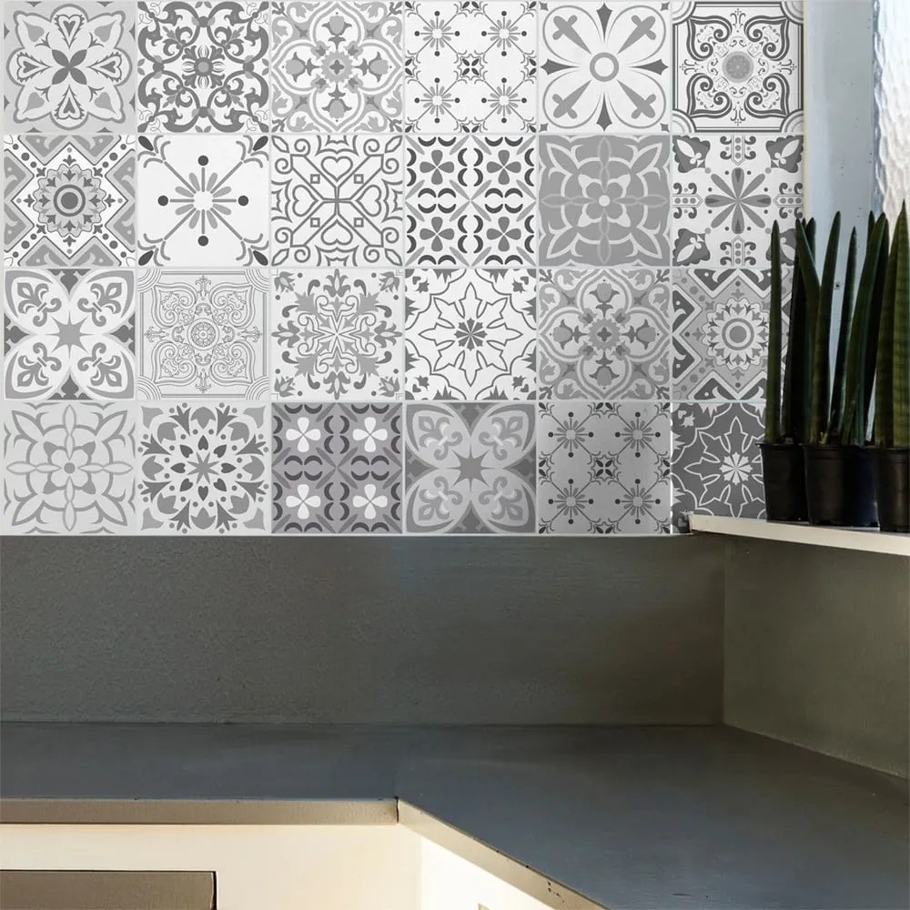 Gythio 24 db-os dekoratív falimatrica szett, 10 x 10 cm - Ambiance