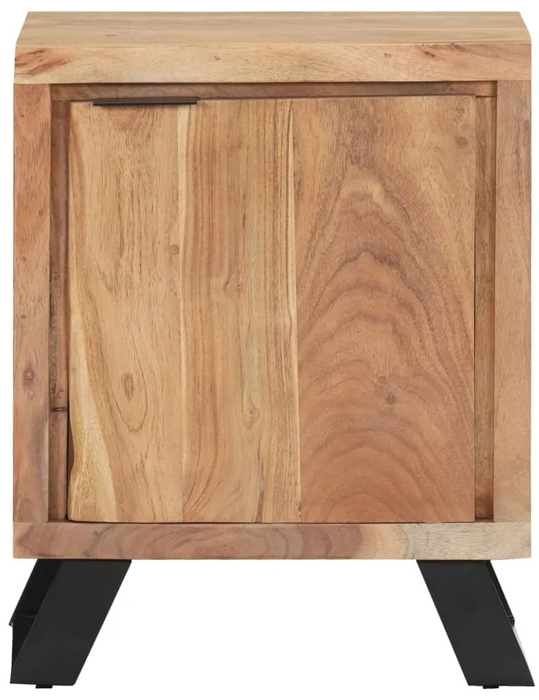 Tömör akácfa éjjeliszekrény természetes szélekkel 40x30x50 cm