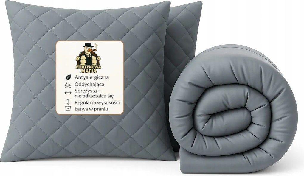Paplan szett szürke 160x200 +2x párna 70x80 antiallergén Lengyel