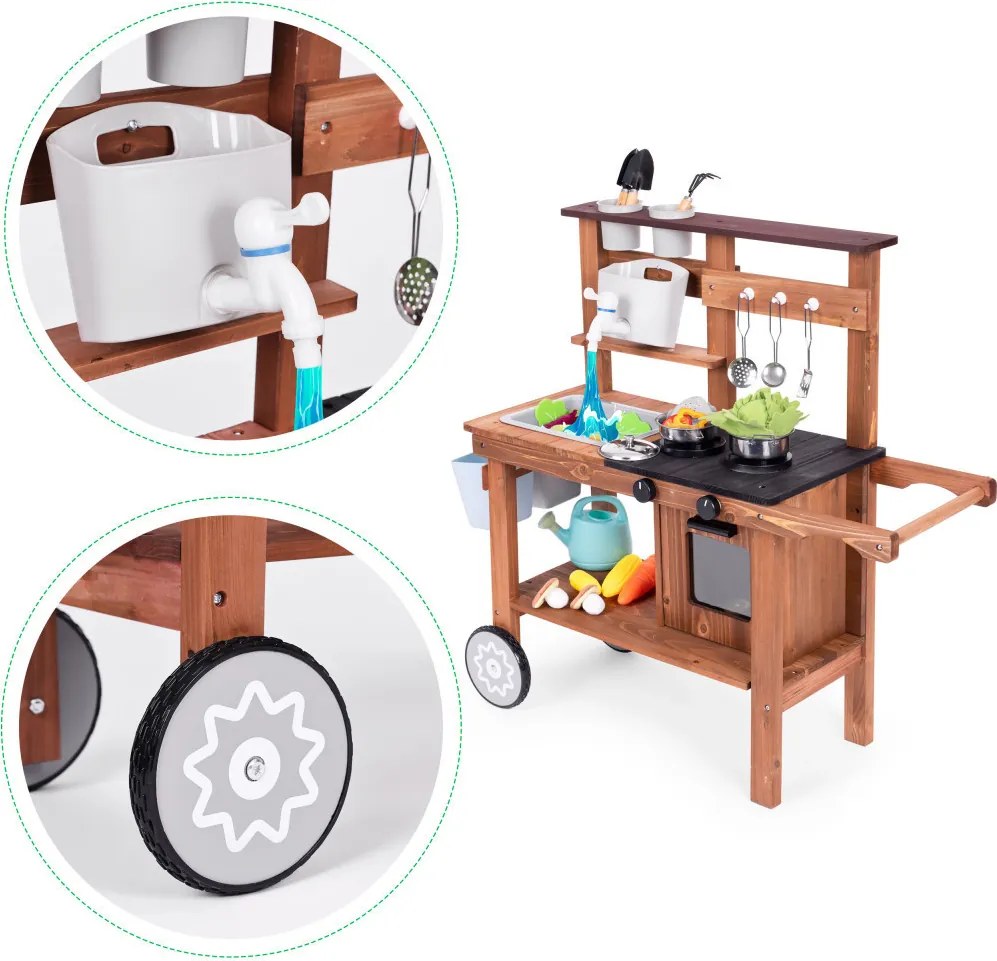 Fa kültéri gyerekkonyha kiegészítőkkel