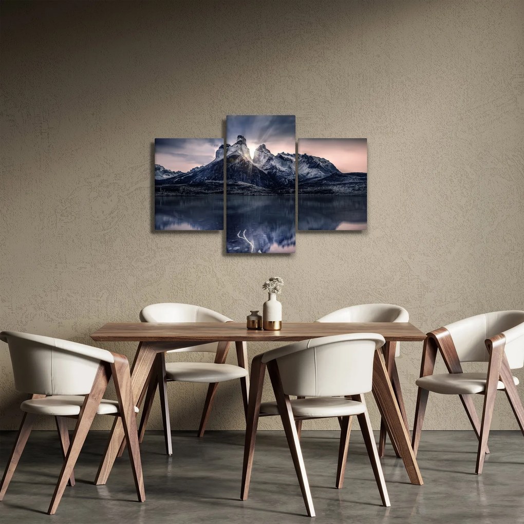 Tó és hegy képe (90x60 cm)