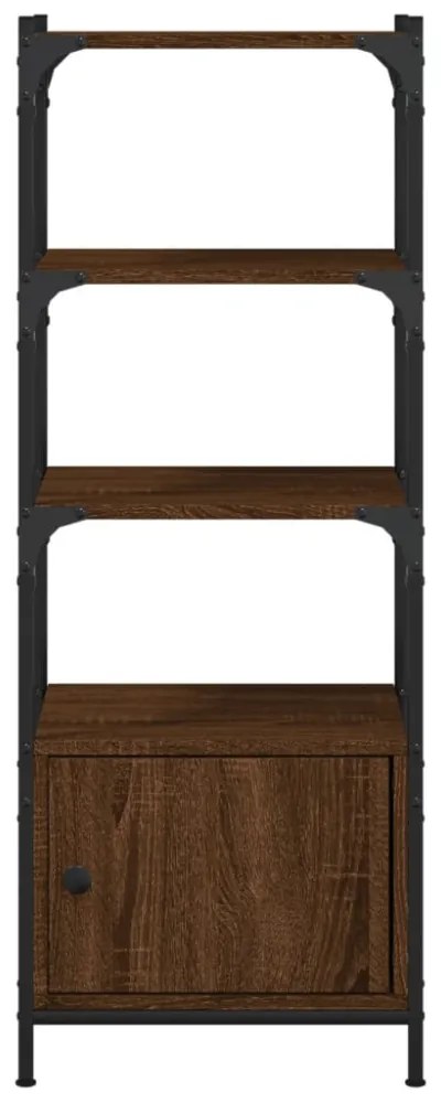 3 szintes barna tölgy szerelt fa könyvespolc 41 x 30 x 109,5 cm