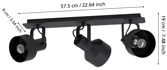 Eglo 99519 - Spotlámpa CASIBARE 3xE27/28W/230V