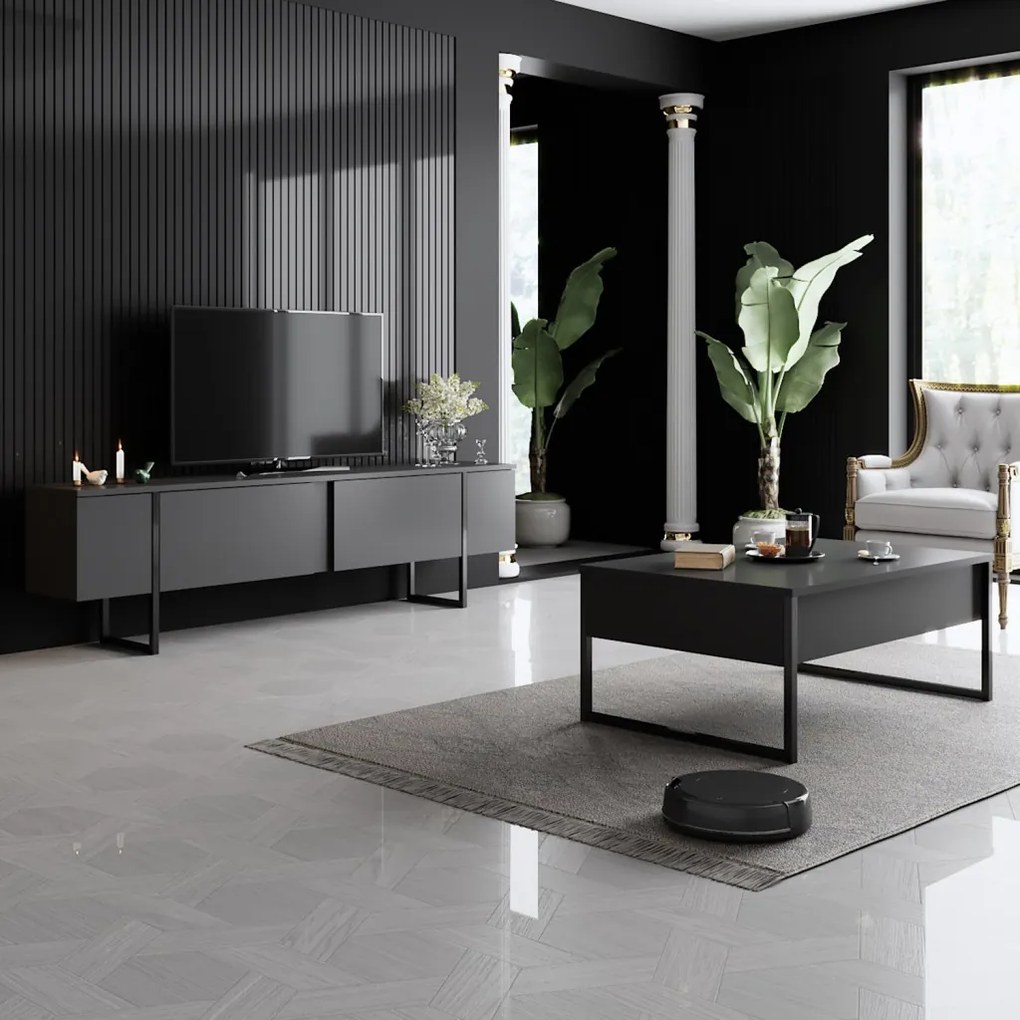 Luxe - antracit/fekete TV-állvány