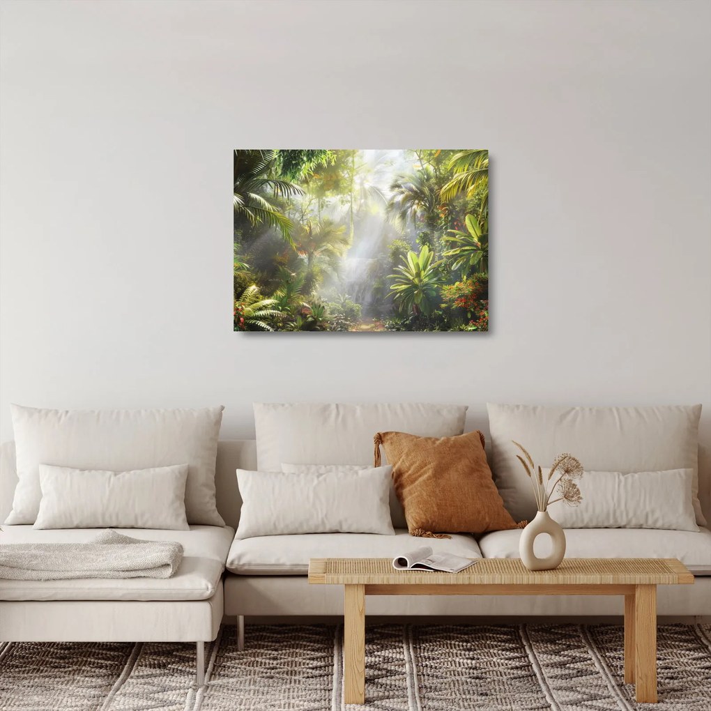 Üveg kép - Trópusi esőerdő (70x50 cm)