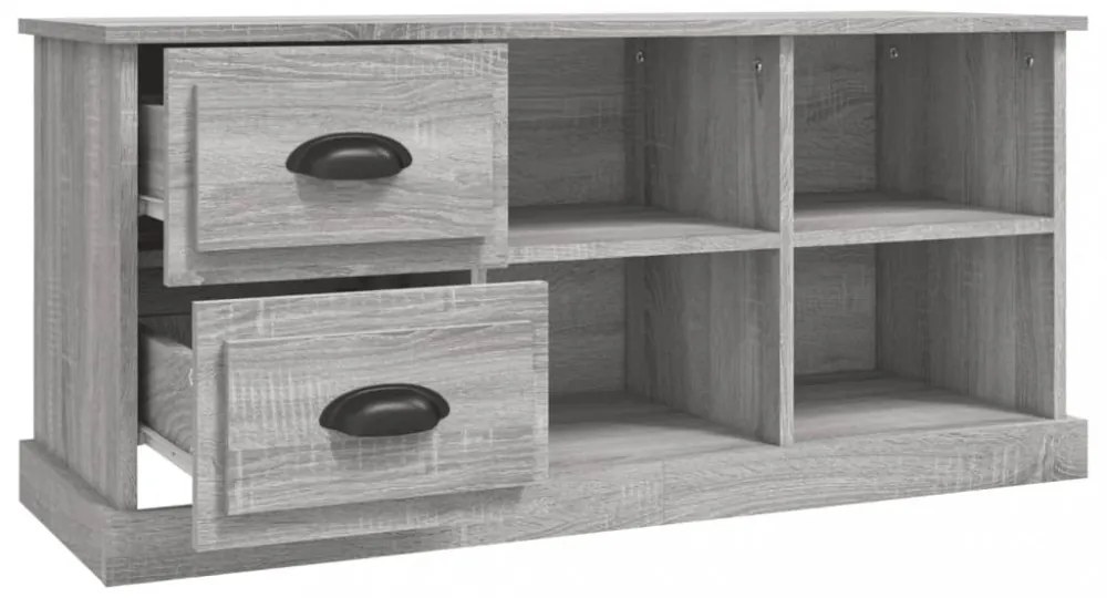 szürke sonoma színű szerelt fa TV-szekrény 102 x 35,5 x 47,5 cm