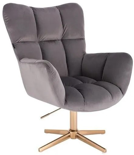 HR650CROSS Grafit modern velúr szék arany lábbal