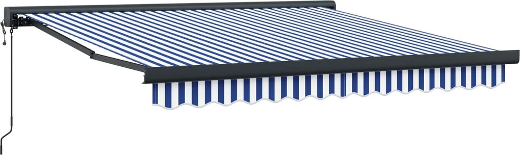vidaXL Napernyő Kék és Fehér 300 x 250 x 165 cm Pamut és Alumínium