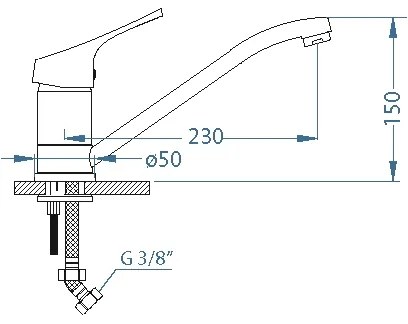 ALVEUS 1091137 - Mosogató csap RIVIERA 15 cm fényezett króm