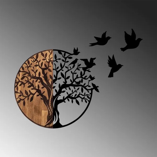 Fali dekoráció 71x92 cm fa/fém faág mintával