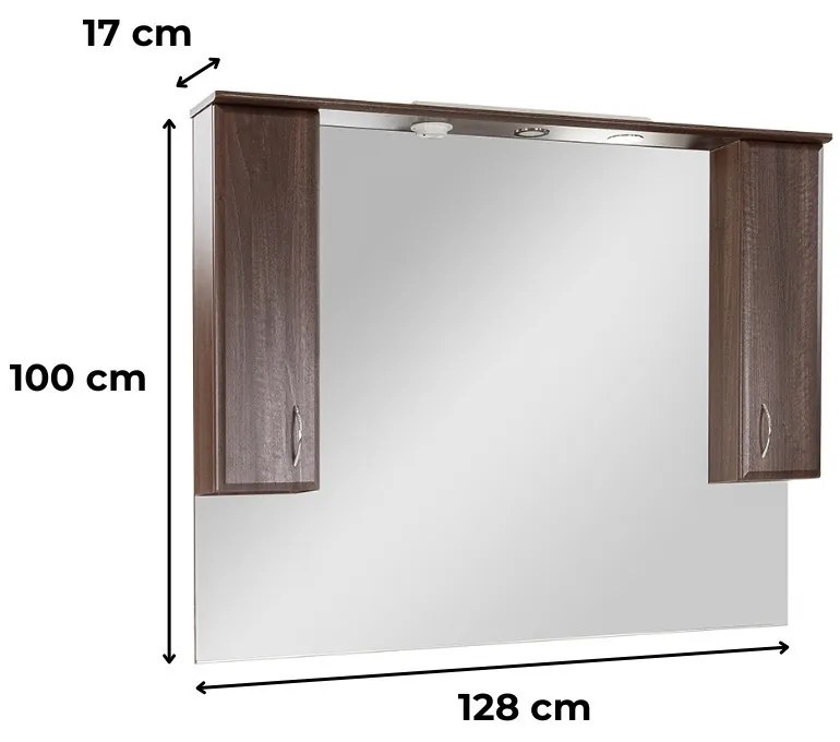 Bianco 130 fürdőszoba bútor felsőszekrény Aida dió