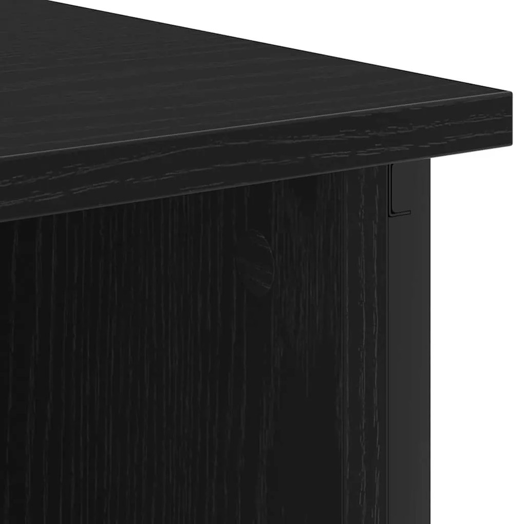 Éjjeliszekrény 2 pcs Musta tammi 38 x 31 x 61 cm Faanyag