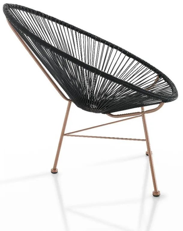 Fekete műrattan kerti fotel Numana – Tomasucci