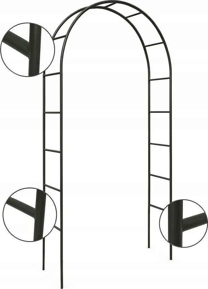 Pergola Boltív Kerti Kúszónövény Rózsa Fém 240CM