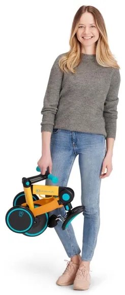 KINDERKRAFT 3v1 gyerek futóbicikli 4TRIKE sárga/türkiz